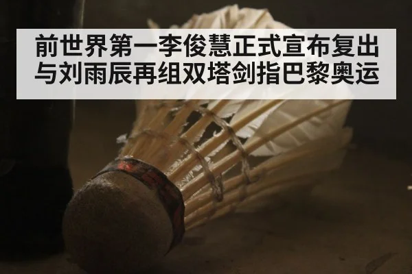 前世界第一李俊慧正式宣布复出 与刘雨辰再组双塔剑指巴黎奥运